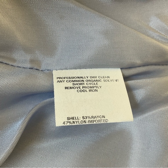 Vintage 90’s Jessica McClintock Blue Brocade Jacquard Strapless Dress 8 - Picture 13 of 16